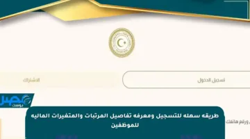 طريقة سهلة للتسجيل ومعرفة تفاصيل المرتبات والمتغيرات المالية للموظفين